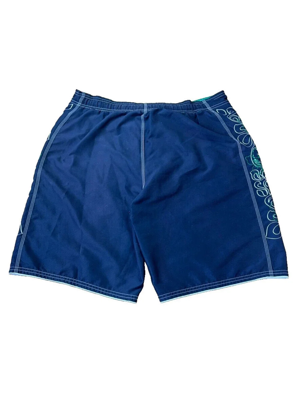 Speedo Board Shorts Mens XL 36 Black Floral Embroidered Swim Trunks Surf